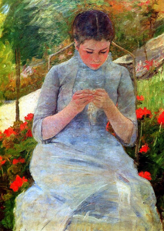 Mary Cassatt: Woman with Needlework - 1880-1882