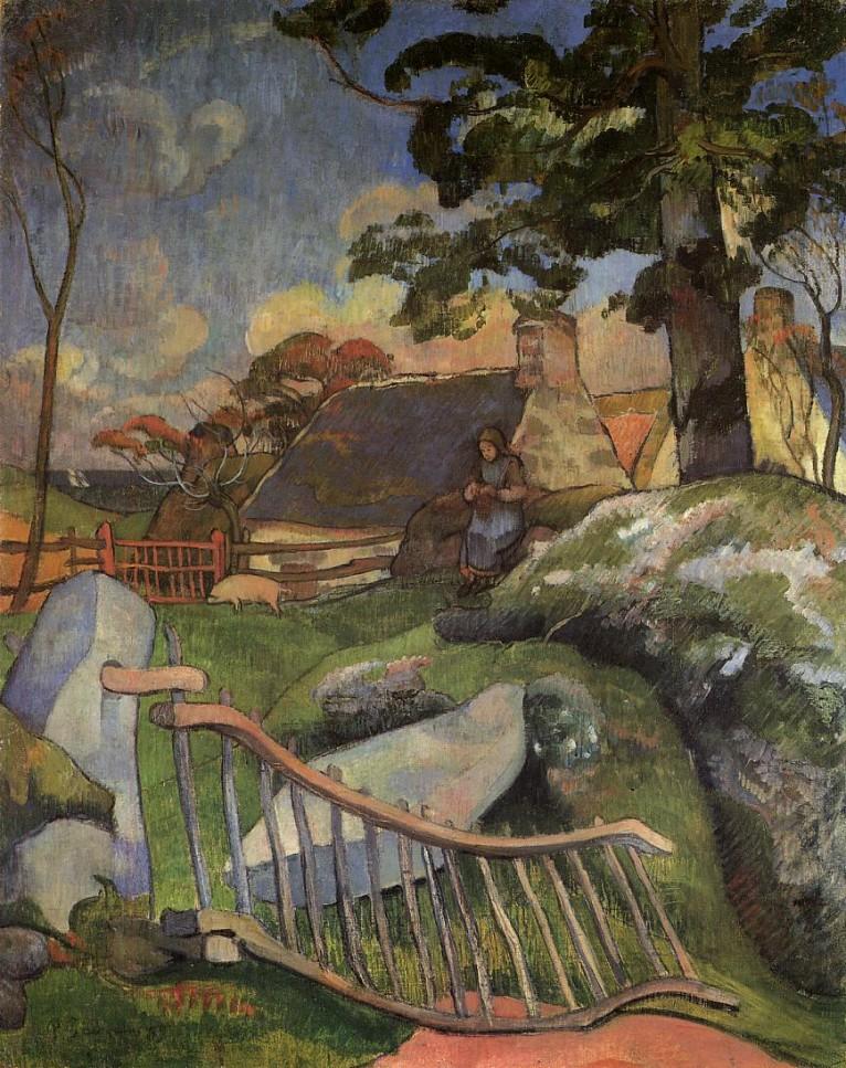 Paul Gauguin - The Gate (The Swineherd) - 1889