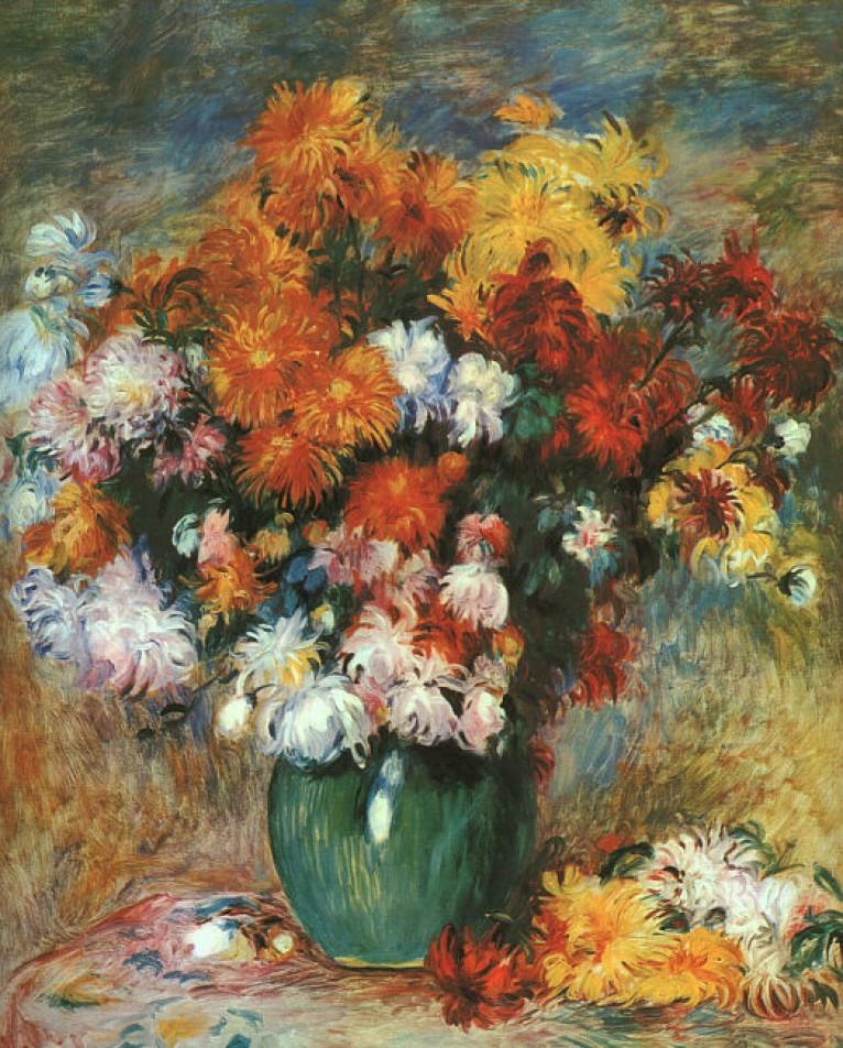 Pierre Renoir - Vase of Chrysanthemums - 1895