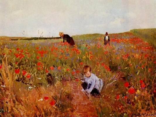 Mary Cassatt: Red Poppies - 1874-1880
