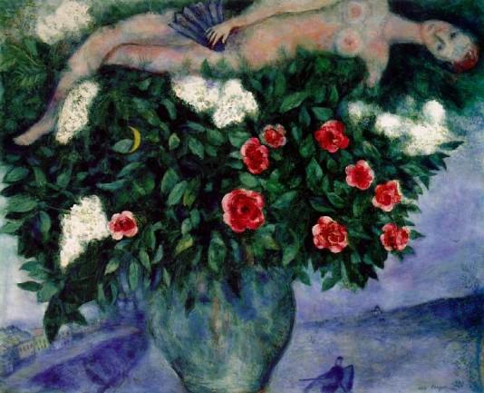 Marc Chagall: The Woman and Roses - 1929