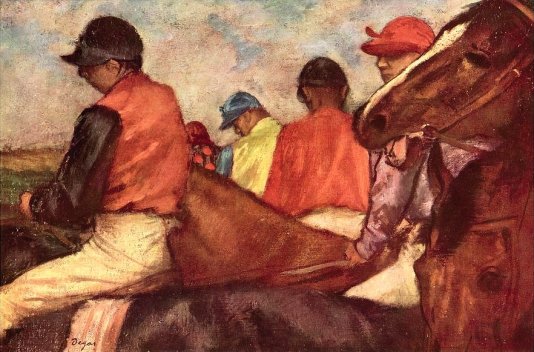Edgar Degas: Jockeys in Front of the Grandstands - 1882-1885