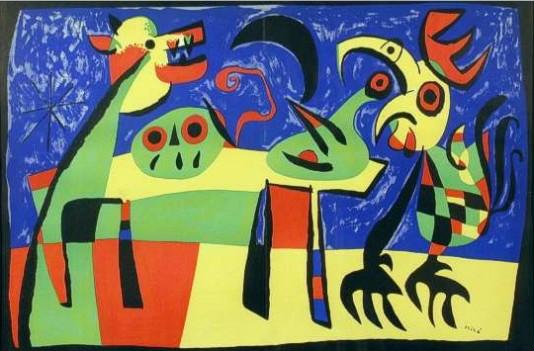 Joan Miro: The Dog Barking at the Moon Awakens the Cock - 1952