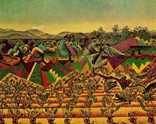 Joan Miro: Montroig Vineyards and Olive Tree - 1919