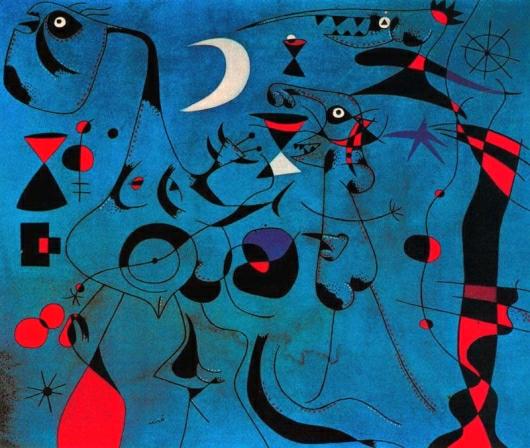 Joan Miro: Personages in the Night Guided by the Phosphorescent Tracks of Snails - 1940