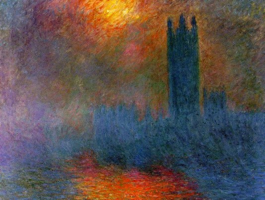 Claude Monet: Houses of Parliament, Sunlight Breaking through the Fog - 1900