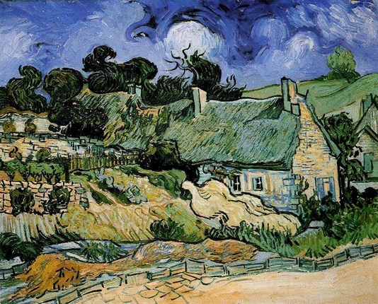 Vincent van Gogh: Thatched Corttages at Cordeville - 1890