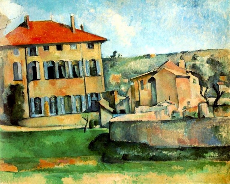 Larger view of Paul Cezanne: House and Farm at Jas de Bouffan - 1885-1887