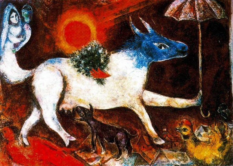 Larger view of Marc Chagall: Cow with Parasol - 1946