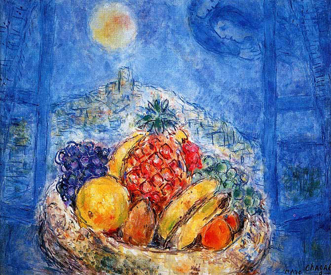 Larger view of Marc Chagall: Fruit Bowl - 1910-1914