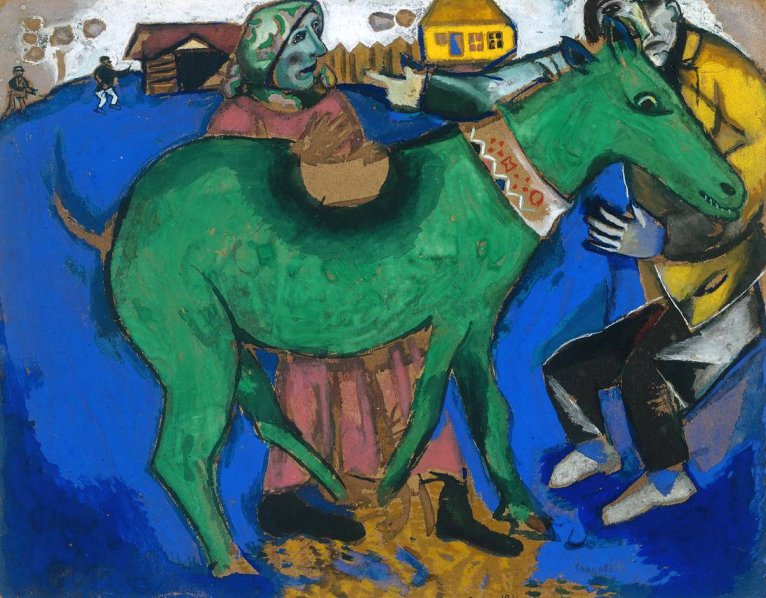 Larger view of Marc Chagall: Green Donkey - 1911
