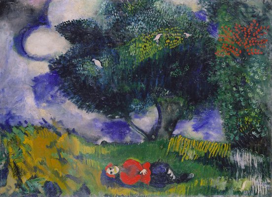 Larger view of Marc Chagall: The Poet with the Birds - 1911