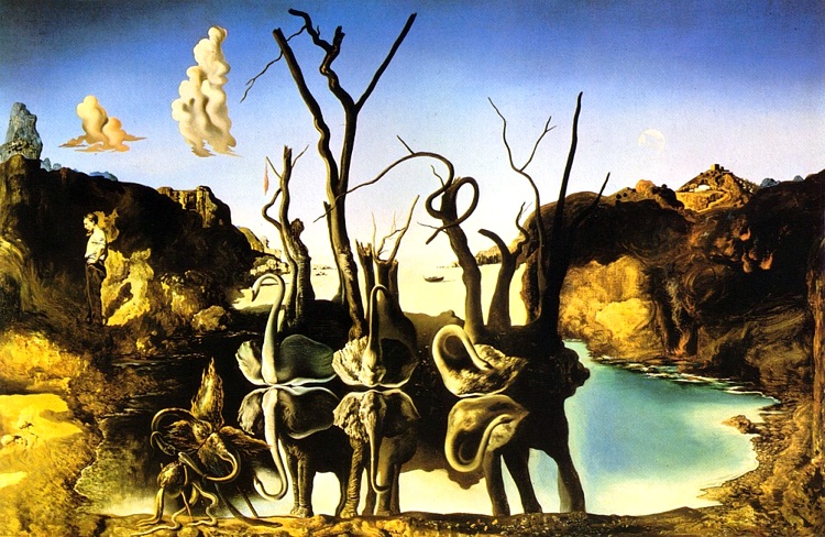 Larger view of Salvador Dali: Swans Reflecting Elephants - 1937