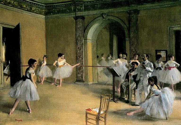 Larger view of Edgar Degas: The Dance Foyer at the Opra, rue Le Peletier - 1872