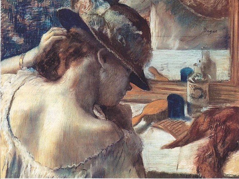 Larger view of Edgar Degas: In front of the Mirror - 1889