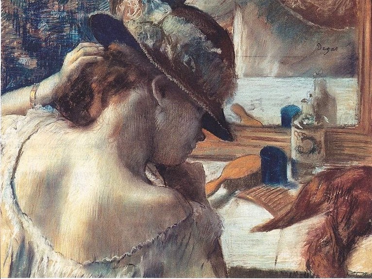 Larger view of Edgar Degas: In front of the Mirror - 1889