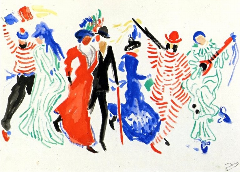 Larger view of Andre Derain: Figures from a Carnival - 1906