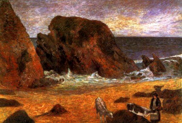 Larger view of Paul Gauguin: Seascape in Brittany - 1886