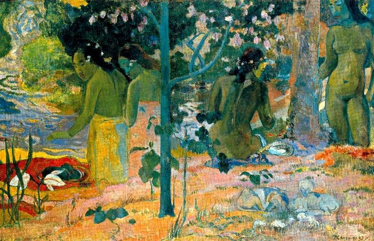 Larger view of Paul Gauguin: The Bathers - 1897
