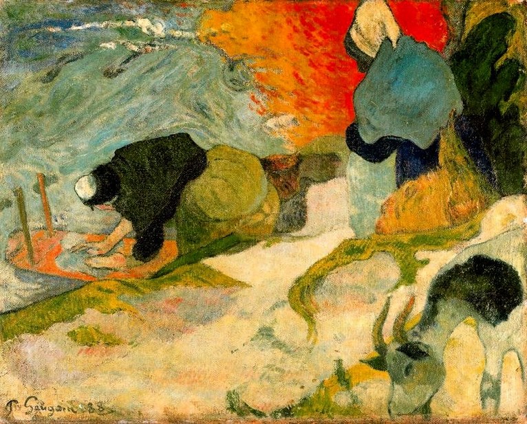 Larger view of Paul Gauguin: Washerwomen, Arles - 1888