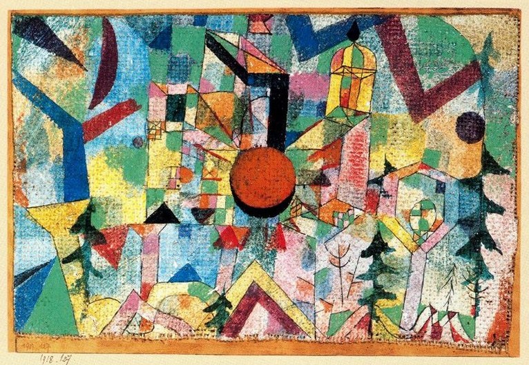 Larger view of Paul Klee: Castle with Setting Sun - 1918