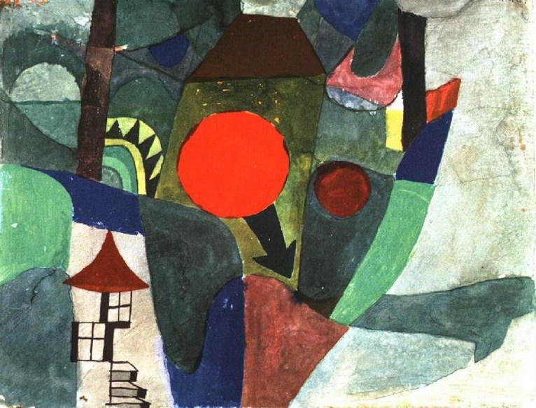 Larger view of Paul Klee: With the Setting Sun - 1919