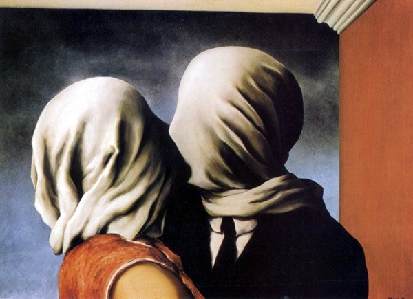 Larger view of Rene Magritte: The Lovers - 1928