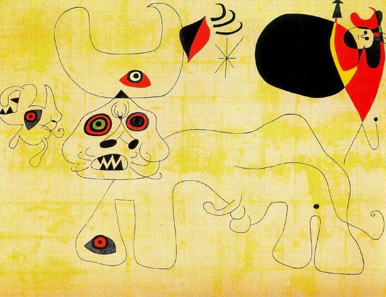 Larger view of Joan Miro: The Bullfight - 1945