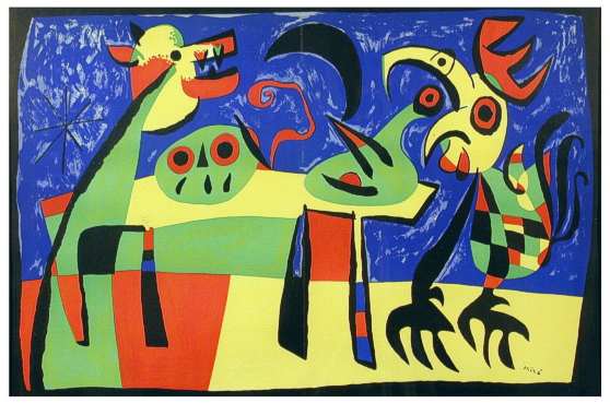 Larger view of Joan Miro: The Dog Barking at the Moon Awakens the Cock - 1952
