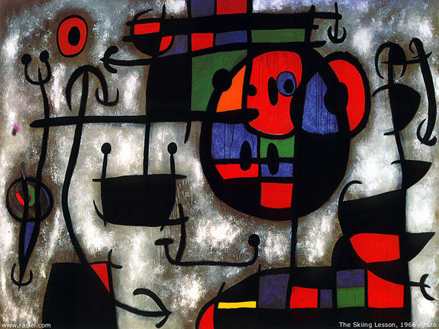 Larger view of Joan Miro: The Skiing Lesson - 1966