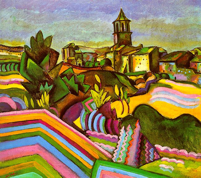 Larger view of Joan Miro: The Village of Prades - 1917