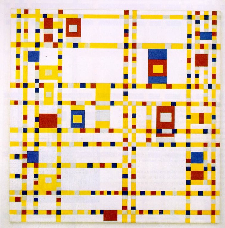 Larger view of Piet Mondrian: Avond (Evening): Broadway Boogie Woogie (detail) - 1942