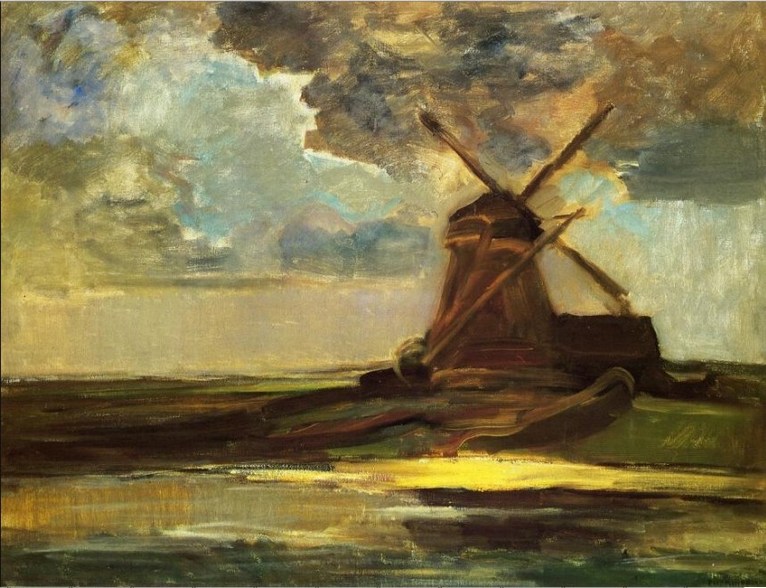 Larger view of Piet Mondrian: Windmill in the Gein - 1906-1907