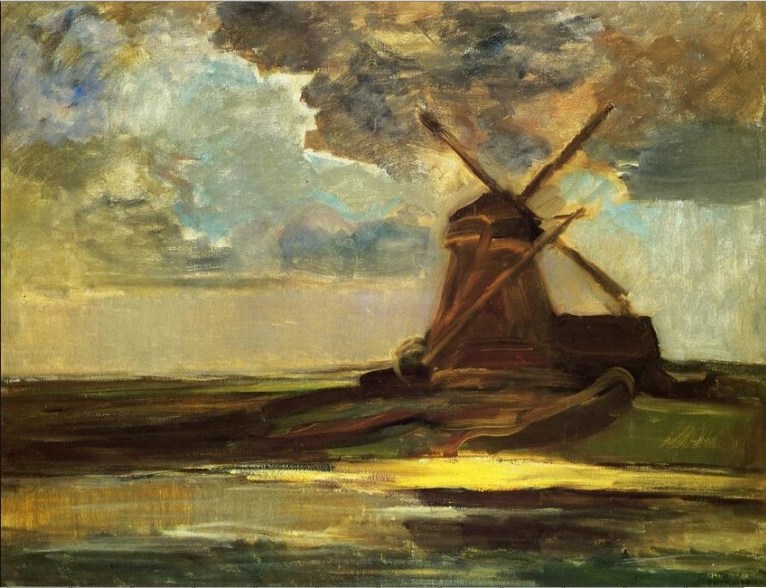 Larger view of Piet Mondrian: Windmill in the Gein - 1906-1907