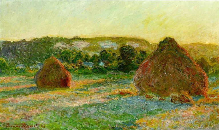 Larger view of Claude Monet: Grainstacks at the End of Summer, Evening Effect - 1890