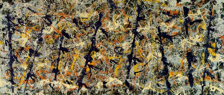 Larger view of Jackson Pollock: Blue Poles, #11 - 1952