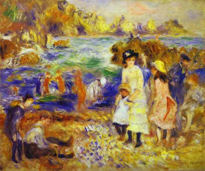 Larger view of Pierre Auguste Renoir: Children on the Beachot Guernesey - 1883