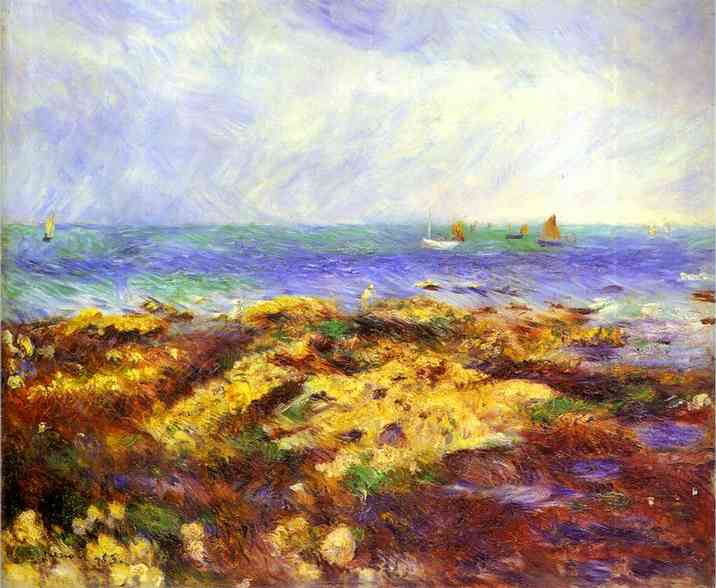 Larger view of Pierre Auguste Renoir: Ebbing Tide at Yport - 1883