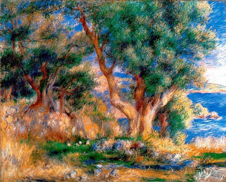 Larger view of Pierre Auguste Renoir: Landscape near Menton - 1883