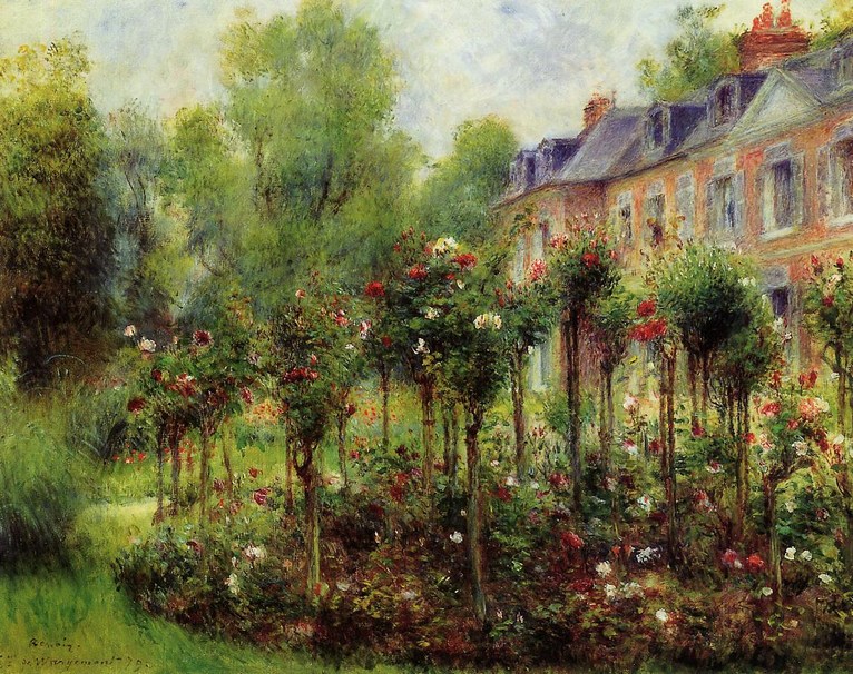 Larger view of Pierre Auguste Renoir: The Rose Garden at Wargemont - 1879
