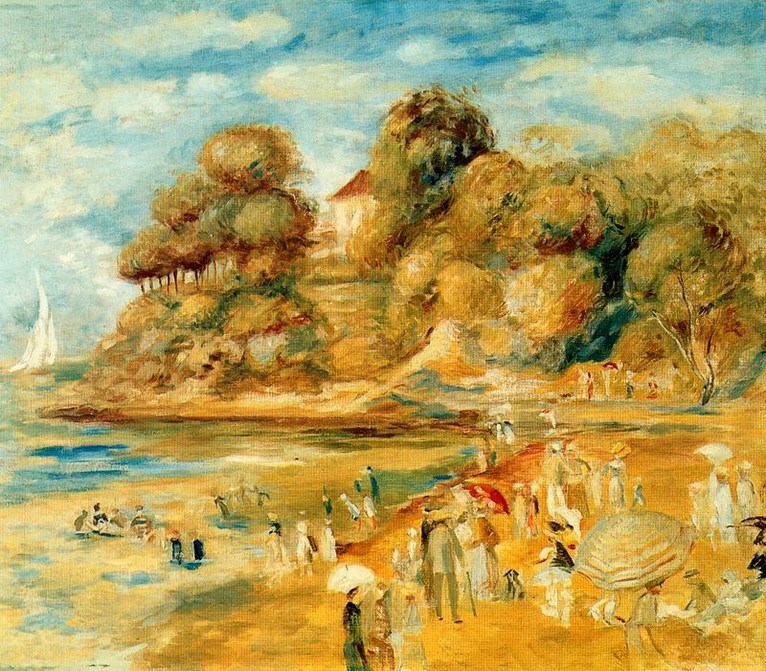 Larger view of Pierre Auguste Renoir: The Beach at Pornic - 1879