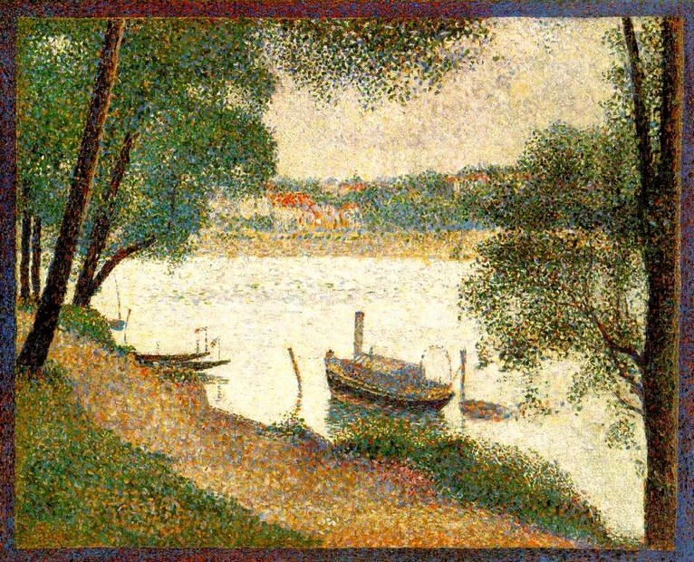 Larger view of Georges Seurat: Gray Weather, La Grande Jatte - 1888