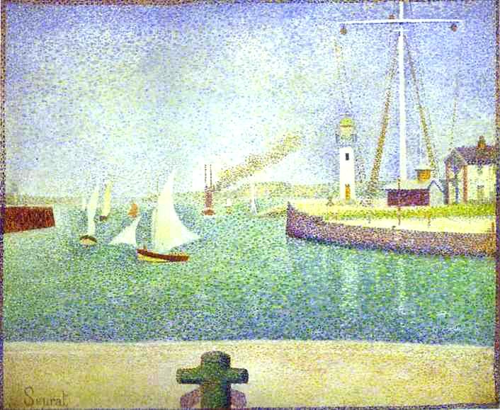 Larger view of Georges Seurat: The Harbor Entrance, Honfleur - 1886