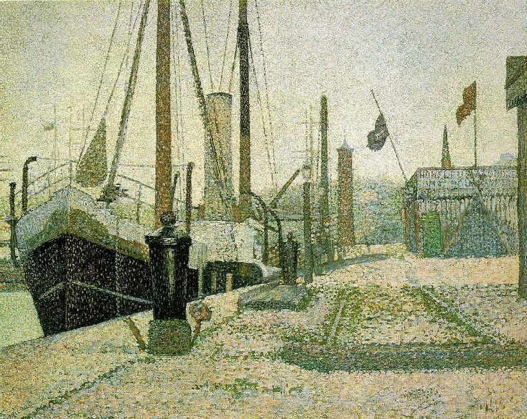 Larger view of Georges Seurat: La Maria, Honfleur - 1886
