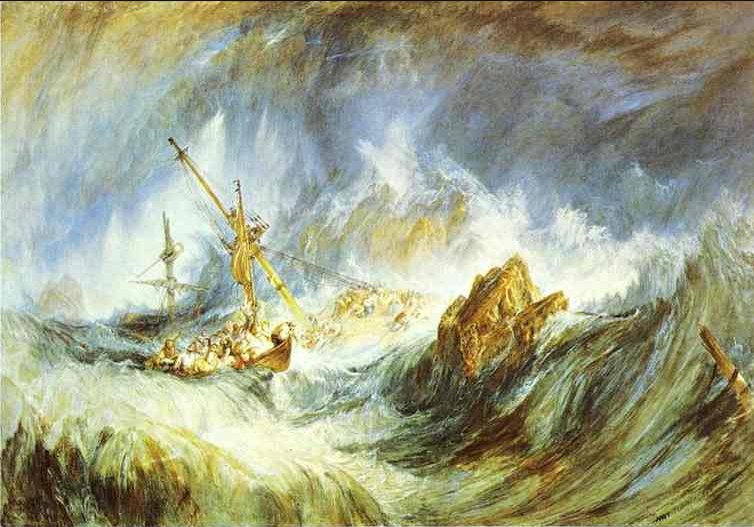 Larger view of J.M.W. Turner: A Storm (Shipwreck) - 1823