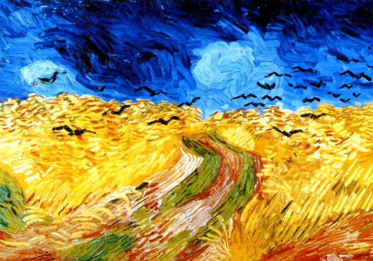 Larger view of Vincent van Gogh: Wheat Fields with Crows - 1890